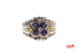 Barbara Bixby Iolite Floral Flower Sterling Silver 925 18Kt Size 7.5