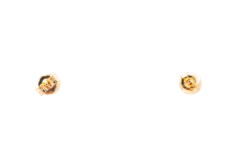 Stud Ball Plain Earrings Beaded 5mm 14k 585 Yellow Gold Simple