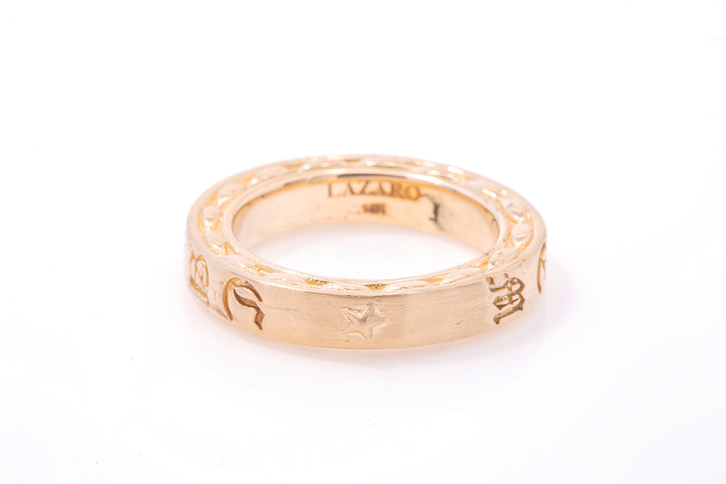Lazaro Soho Designer Jewelry Carpe Diem Ring 14k 585 Yellow Gold Size 10
