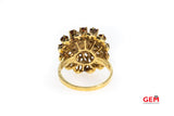 Opal & Garnet Cocktail 14K 585 Yellow Gold Ring Size 6