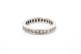 Princess Cut Diamond Eternity Band Ring Platinum Bezel Channel Set Size 7