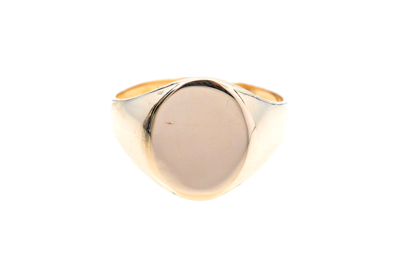 Vintage Blank Signet 14k 585 Yellow Gold Ring Size 9.5 No Inscription