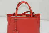 FENDI 2Jours Saffiano Mini Tote Bag, Red Orange 8BH253-D73