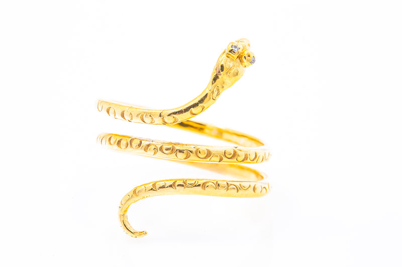 Vintage Snake Swirling Cocktail Ring 10k 417 Yellow Gold Size 10