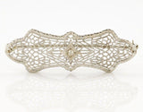 14KT Pierced Solid White Gold Brooch Lapel Pin