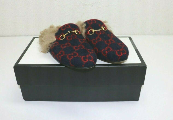 Gucci Women's Princetown GG wool slipper Blue and red GG wool - IT 40 US 6.5
