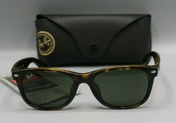 Ray Ban RB2132 902L 55 New Wayfarer Brown Tortoise Sunglasses w/Green Lenses