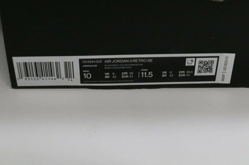 Nike Air Jordan 3 Retro SE 'Animal Instinct' | [CK4344-002] | Size 10 US, 44 EUR