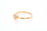 SNJ Geometric Stackable Hexagon Diamond 14k 585 Rose Gold Band Ring Size 7