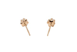 Cultured Pearl Stud Earrings Set in 14k 585 Yellow Gold Push back