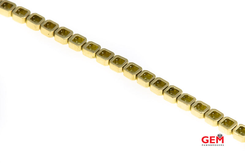 Carelle Designer 4.2mm Cube link Solid 18K 750 Yellow Gold 6.9" Bracelet