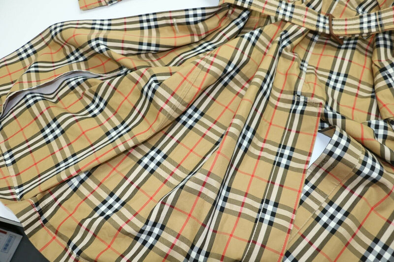 Burberry Antique Yellow Check Belted Rain Coat Size 4(US) 6(UK)