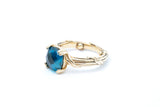 Peter Thomas Roth 18k 750 Ribbon & Reed Blue Topaz Yellow Gold Ring