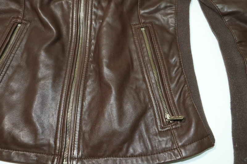 Kenneth Cole: Brown 100% Leather & Spandex Jacket - RN54163