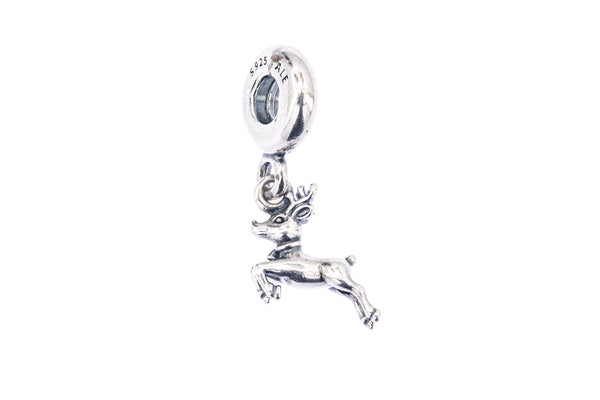 Pandora Christmas Reindeer Dangle Sterling Silver Bead Charm