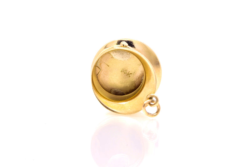 Vintage Yellow Gold United States Military Marine Corp Hat Charm Pendant 14k 585