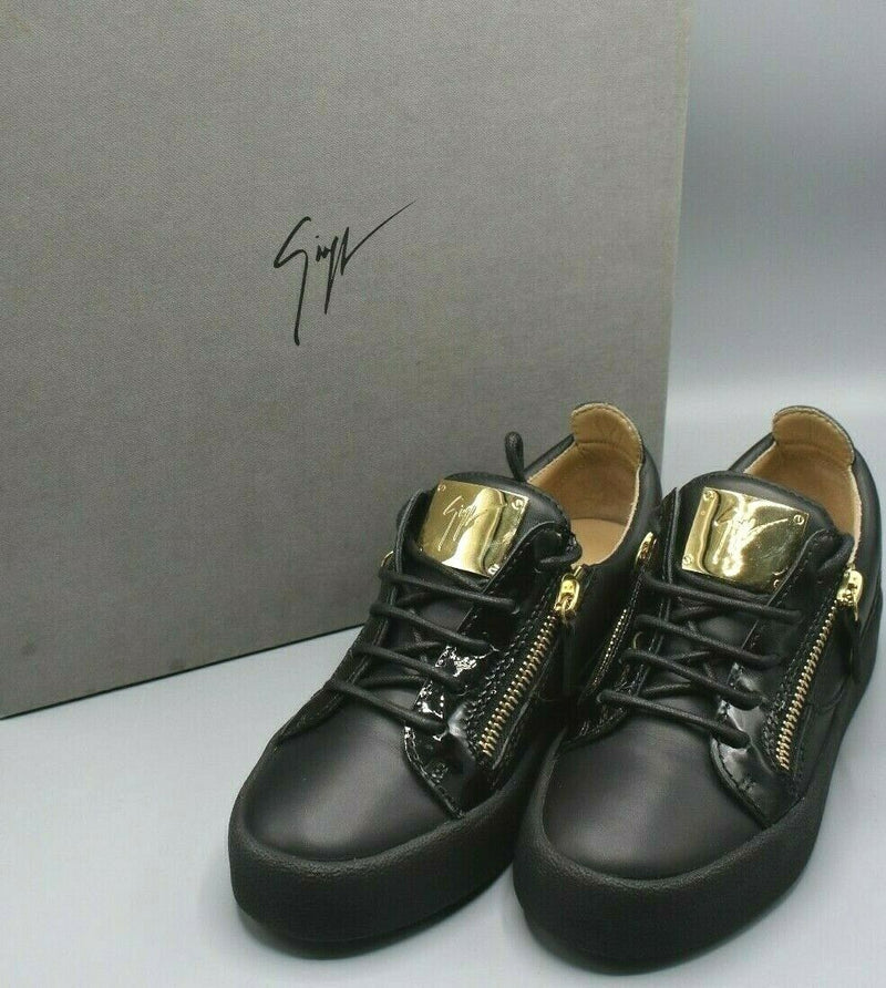 Giuseppe Zanotti May London Low-Top Black w/Gold Trim Size 36.5 EUR / 5.5 US