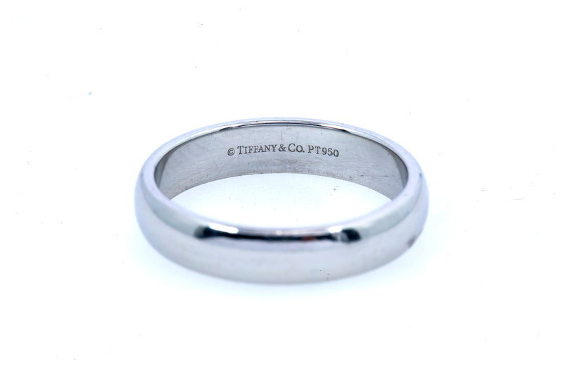 Tiffany & Co 4.5mm Classic D Lucida Wedding Band 950 Platinum Ring Size 9