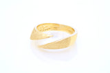 Geometric Sharp Angle Open Style Sandblasted 18k 750 Yellow Gold Ring Size 6.5