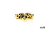 Heart Knot Diamond Woven Love Band 18K 750 Yellow Gold Ring Size 6 3/4