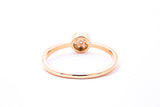 SNJ 6mm Diamond Pave Geometric Circle Wire Band 14K 585 Rose Gold Ring Size 7