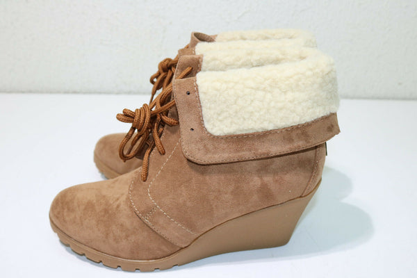 Nautica New Rendon Tan WW0221 Women's Wedge Bootie Size 7.5