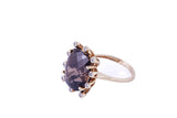 JS Natural Smoky Quartz & Diamond Accent 14K 585 Yellow Gold Ring Size 6