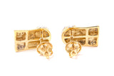 Religious Christ Jesus Screw Back Diamond Pave Stud 10k 417 White Yellow Gold Earrings