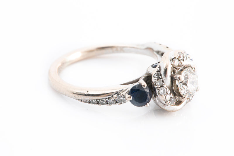 Vera Wang Love Collection 5/8ctw Diamond & Sapphire Engagement Ring