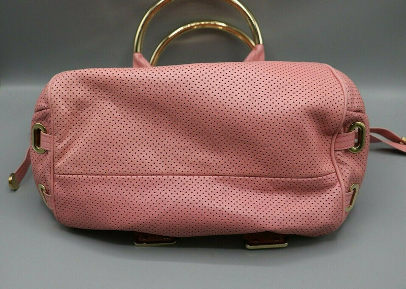 Versace Pink Ring Handle Bowler Bag