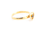 Sapphire Solitaire Heart Cocktail Simple 14k 585 Yellow Gold Ring Size 5 1/2