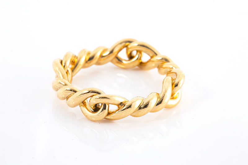David Yurman Cable Knot Band Ring 18k 750 Yellow Gold Size 6
