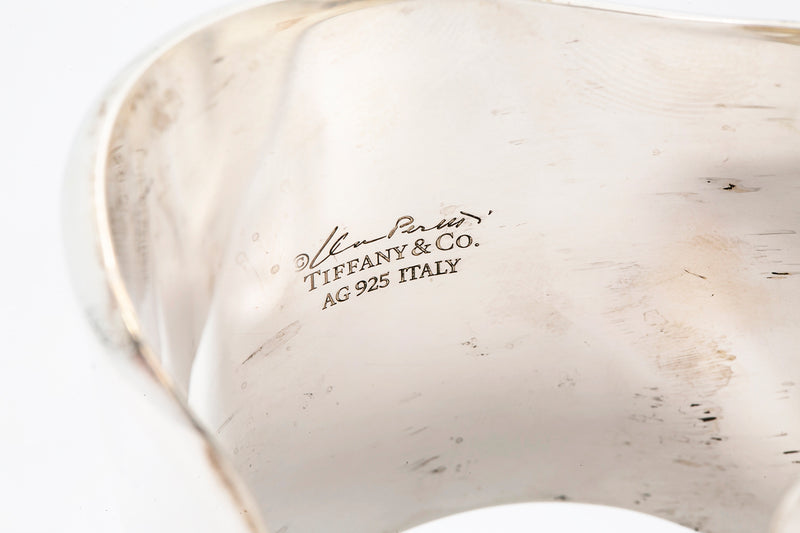 Tiffany & Co Elsa Peretti 925 Sterling Silver Bone Cuff Bangle 61mm Version