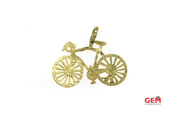 Ten Speed Road Bike Charm 14K 585 Yellow Gold Bicycle Pendant