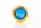 Girovi Cameo Sapphire Single Replacement Earring 18k 750 Yellow Gold