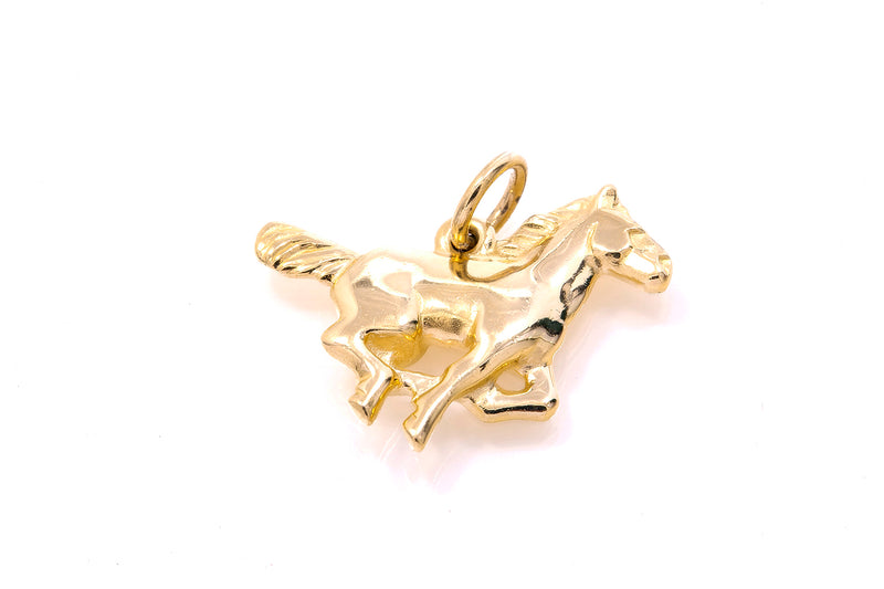 James Avery Rare Running Free Horse Pendant Equestrian Stallion 14k 585 Yellow Gold