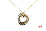Milros Eternity Trinity Interlocked Rings Chain Link 14K 585 Yellow Gold Necklace 17.25"