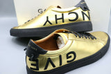 Givenchy Men's Gold and Black Leather Urban Street Logo Sneaker Size 10/43