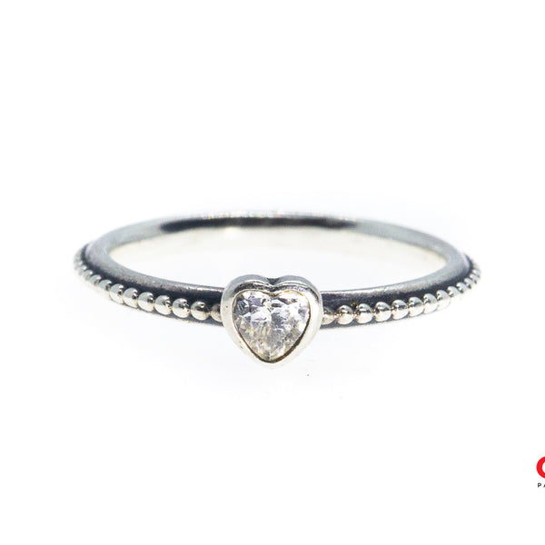 Pandora ALE Clear Heart Cubic Zirconia Band 925 Sterling Silver