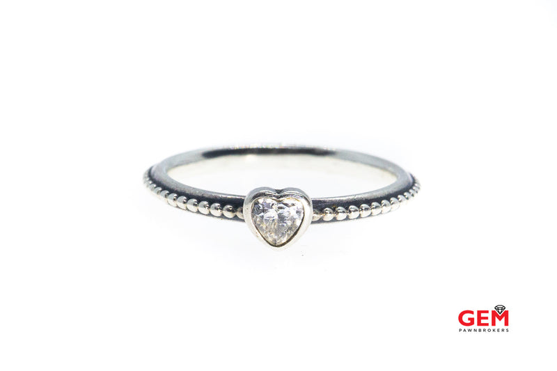 Pandora ALE Clear Heart Cubic Zirconia Band 925 Sterling Silver