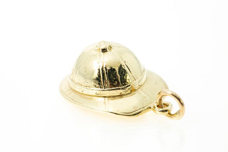 English Castle Tower Turret 14k 585 Yellow Gold Charm Pendant