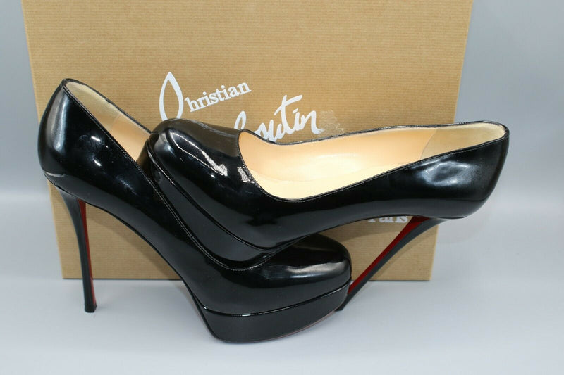 Christian Louboutin Dirditta 130 Black Patent Platform Classic Heel Pump 39 / 8
