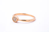 SNJ 6mm Diamond Pave Geometric Circle Wire Band 14K 585 Rose Gold Ring Size 7