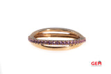 IDGC Pink Sapphire Gemstone Crossover Band Ring 14k 585 Rose Gold Size 8