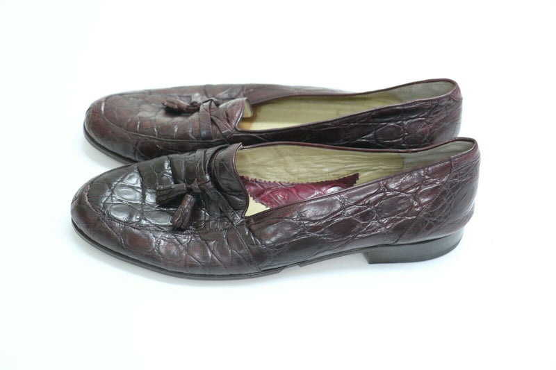 Mauri Alligator Crocodile Tassel Slip On Loafer Dress Shoes Mens US Sz 8.5