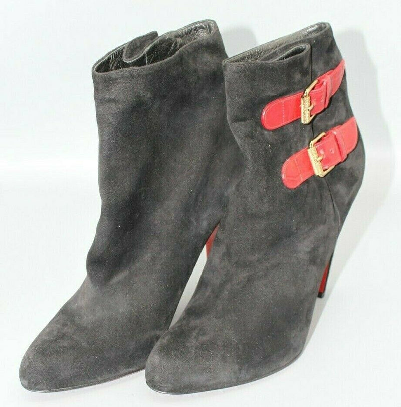 Christian Louboutin Cavalitta 100 Womens Black Suede Bootie Size - 40/9.5