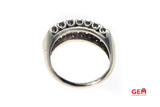 Antique 2 Row Diamond Milgrain Accent Diamond 14K 585 White Gold Ring Size 7