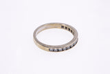 Diamond Line Channel Set Stackable Band 14K 585 White Gold Ring Size 6 3/4