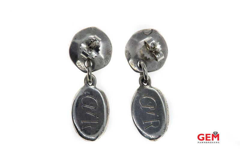AiR Templar Cross Plate & Tahitian Pearl Drop 925 Sterling Silver Dangle Earrings
