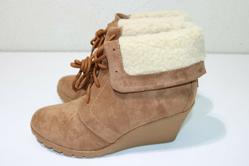 Nautica New Rendon Tan WW0221 Women's Wedge Bootie Size 7.5